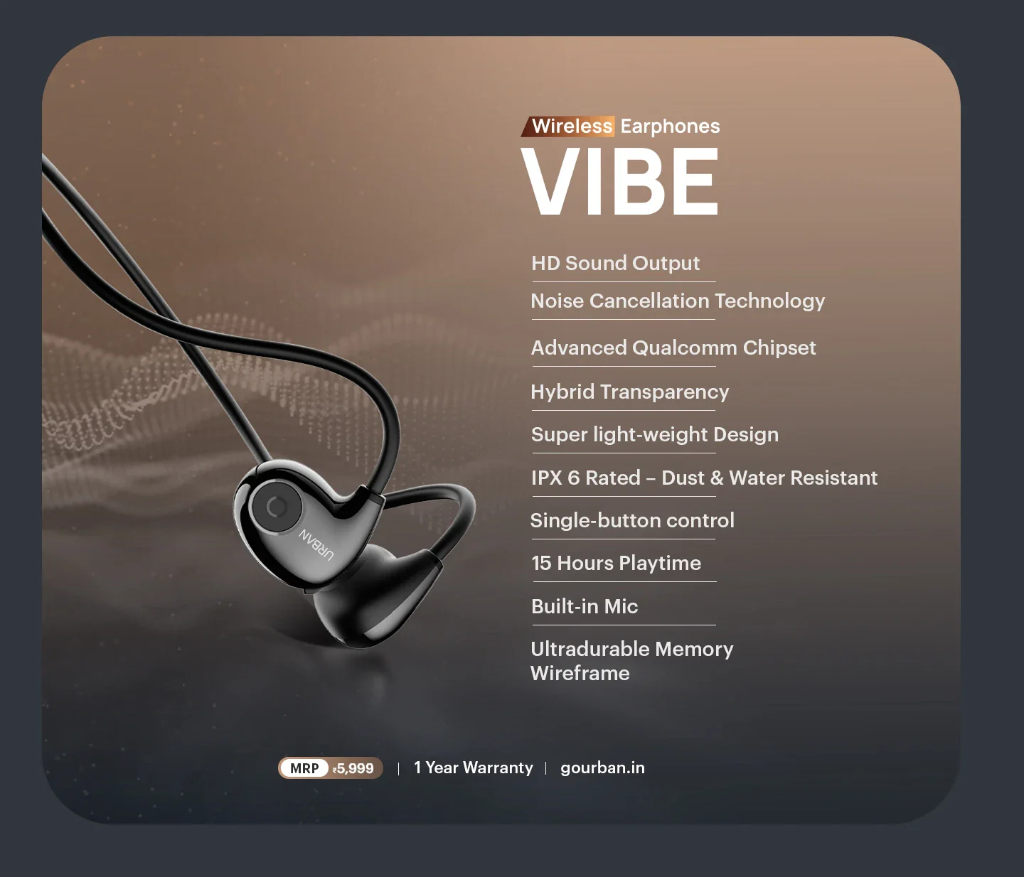 URBAN VIBE Wireless Earphones