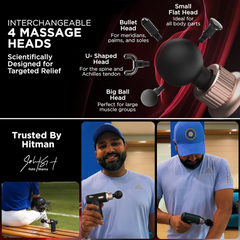 Big Percussion Gun Massager for Full Body Pain Relief, Rechargeable Cordless Deep Tissue Massage Machine for Legs & Arms, Use at Home, Gym & During Travel