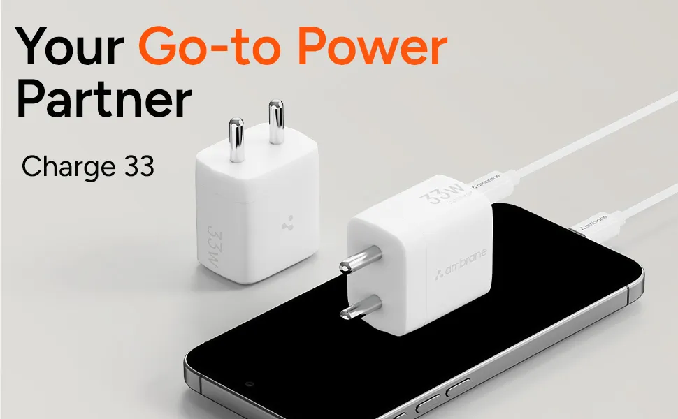 Ambrane 33W GaN Charger MacBook Charging Support Type-c Port