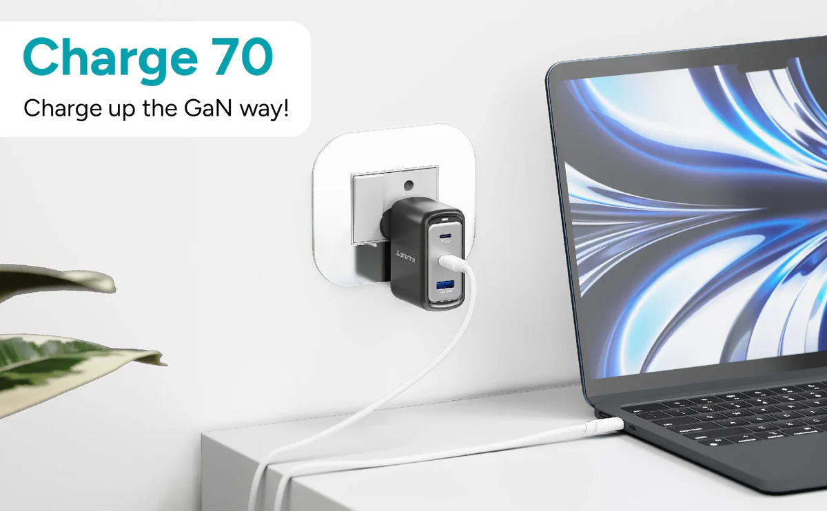 Ambrane 100w GaN Charger for Iphone & Android ,Macbook & Type-c Laptop