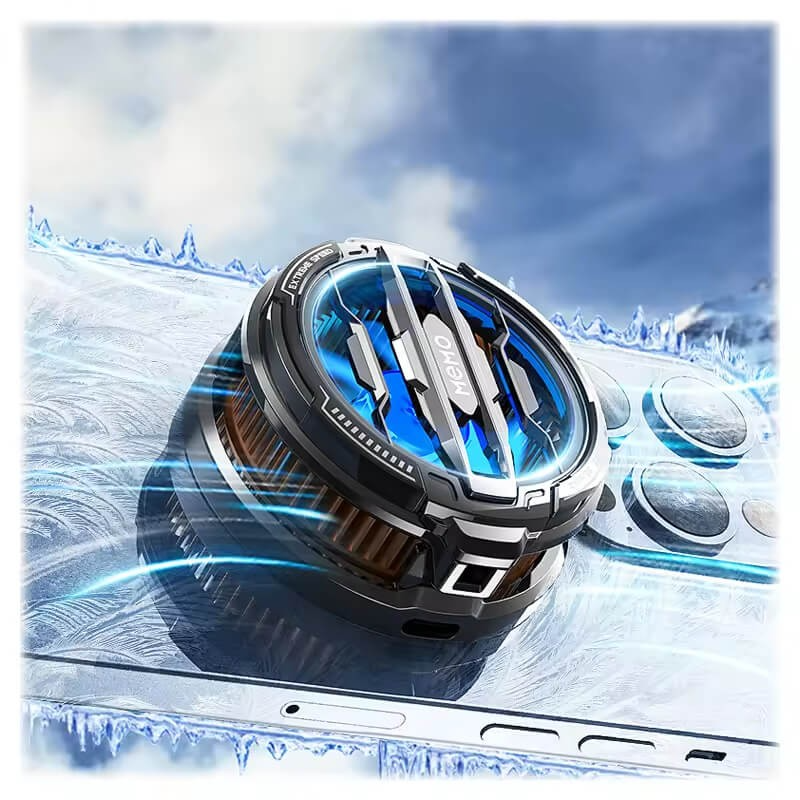 Memo CX07 Phone Cooler Cooling Fan Magnetic with Adjustable RGB Light - Frosty Phone Cooler for Gaming