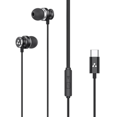 Ambrane Type-C Wired in Ear Earphones, 10Mm Bass Drivers, Inline Controls for Type C Smartphones, iPhone 15 & Laptop, 1.2M Braided Anti Tangle Wire with Mic for Clear Calling (Beatz T03, )
