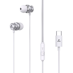 Ambrane Type-C Wired in Ear Earphones, 10Mm Bass Drivers, Inline Controls for Type C Smartphones, iPhone 15 & Laptop, 1.2M Braided Anti Tangle Wire with Mic for Clear Calling (Beatz T03, )