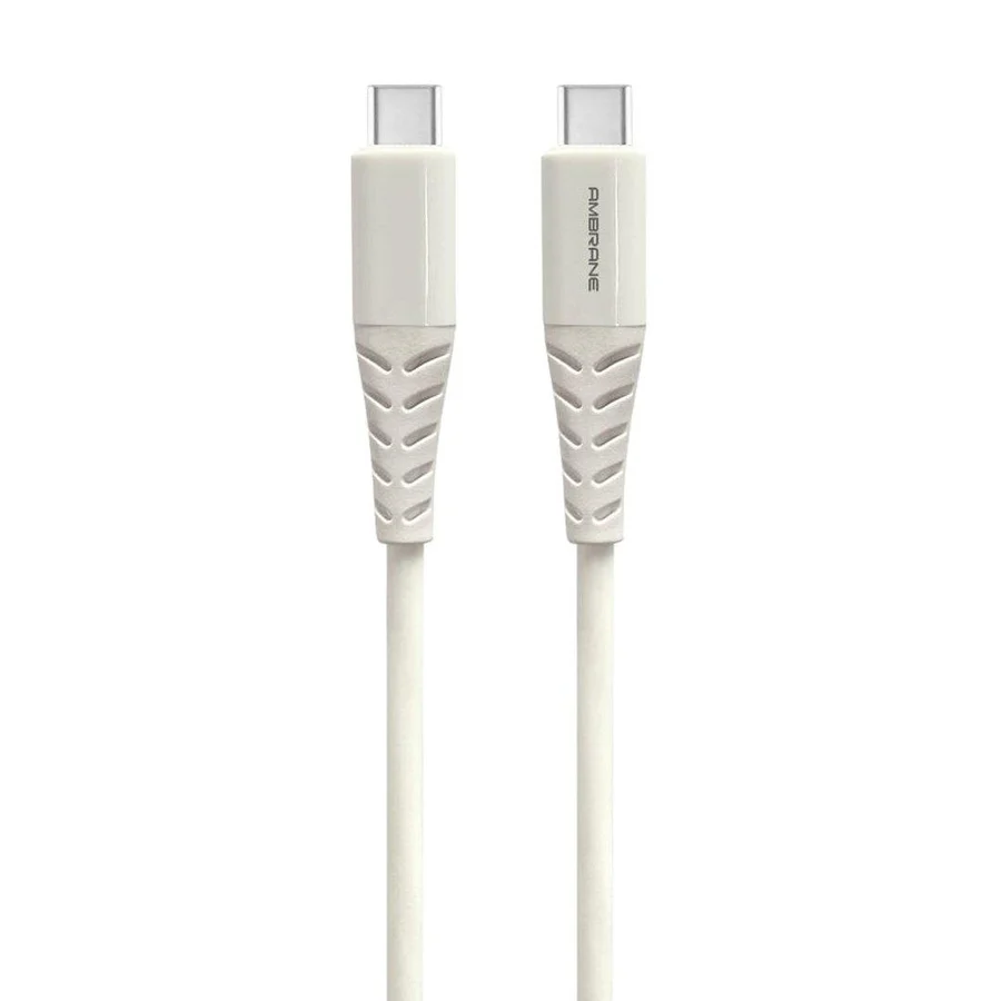 Ambrane Unbreakable 60W Fast Charging 1M Braided Type C to Type C Cable for Smartphones, Tablets, Laptops & Other Type C Devices, PD Technology, 480Mbps Data Sync (ACTT-11, Black)