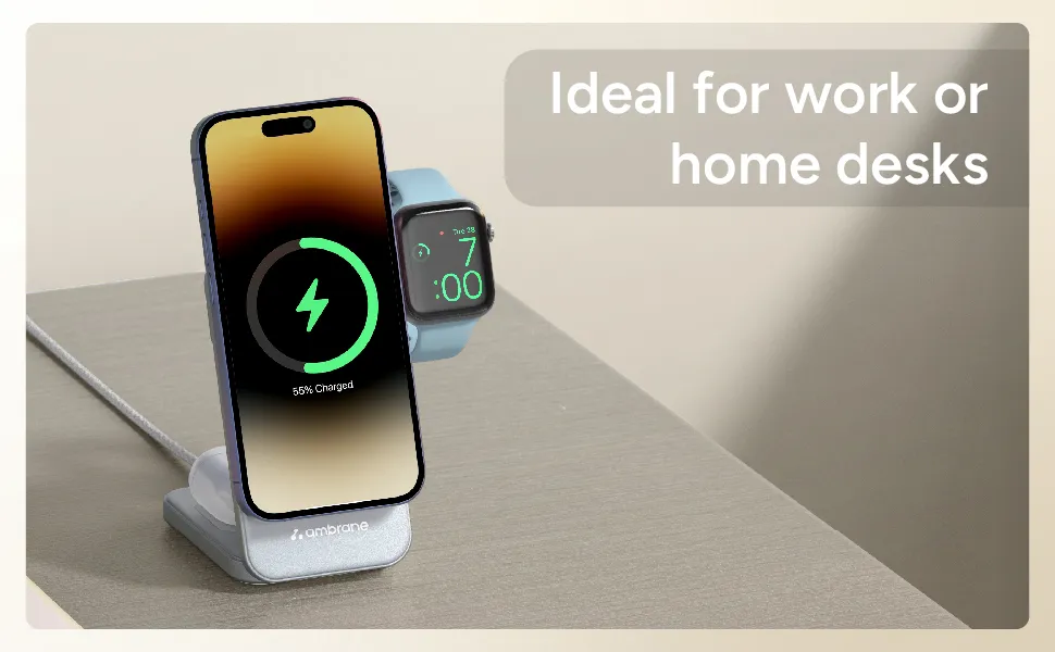 Ambrane AerosynQ Trio 2 Wireless Charger 3 in 1