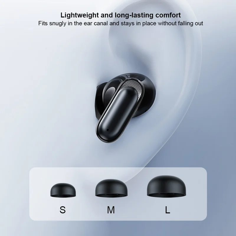 XUNDD X47 Bluetooth-compatible Earphones ANC ENC Noise Cancelling Wireless Headphones - Black