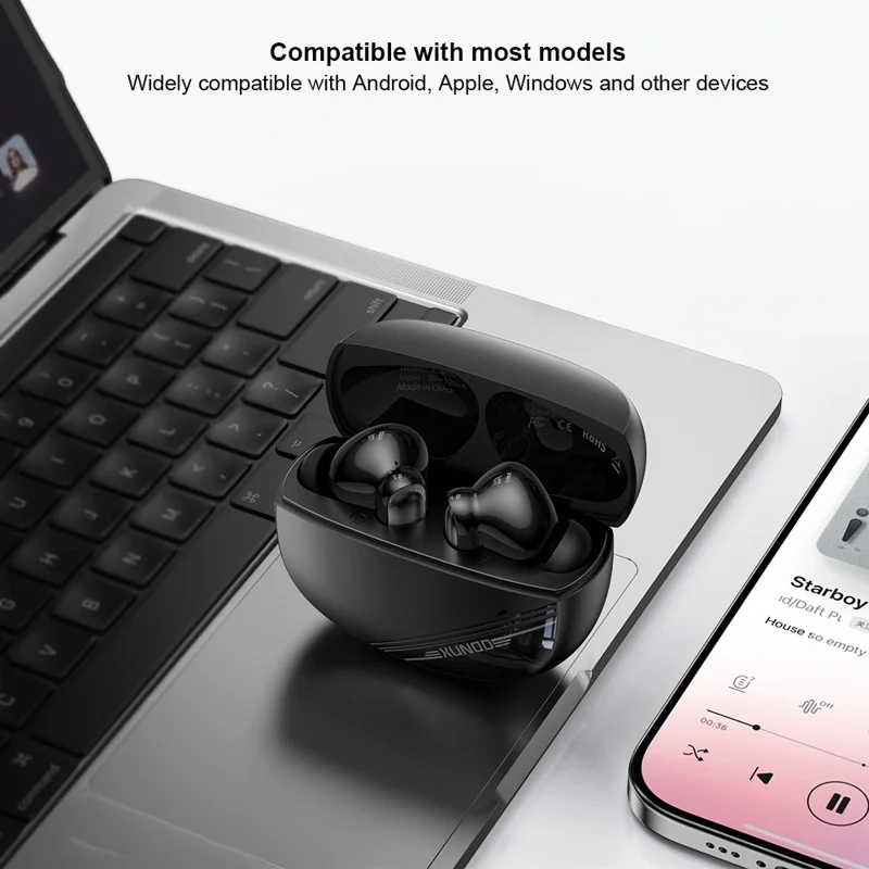XUNDD X47 Bluetooth-compatible Earphones ANC ENC Noise Cancelling Wireless Headphones - Black