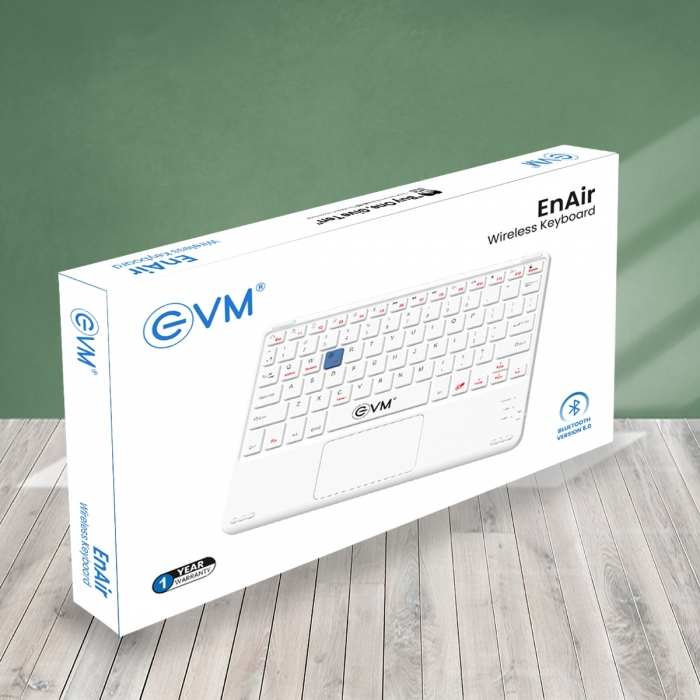EVM EnAir Wireless Rechargeable Keyboard | Bluetooth 5.0 | Ultra-Slim & Lightweight | 78 Keys Universal Compatibility | Type-C Charging-(WLK-009)