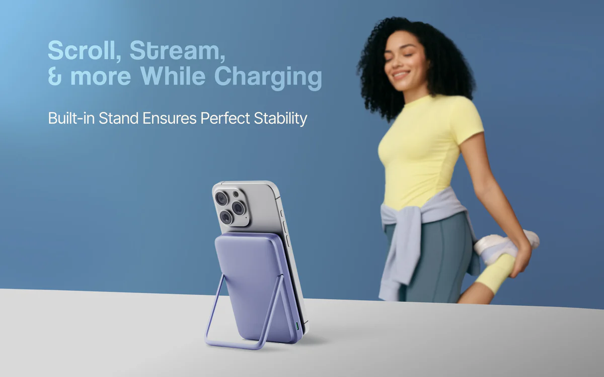 Ambrane AerosynQ MagSurge 10000mAh Qi2 Certified Magsafe Wireless Fast Charging Power Bank for iPhone