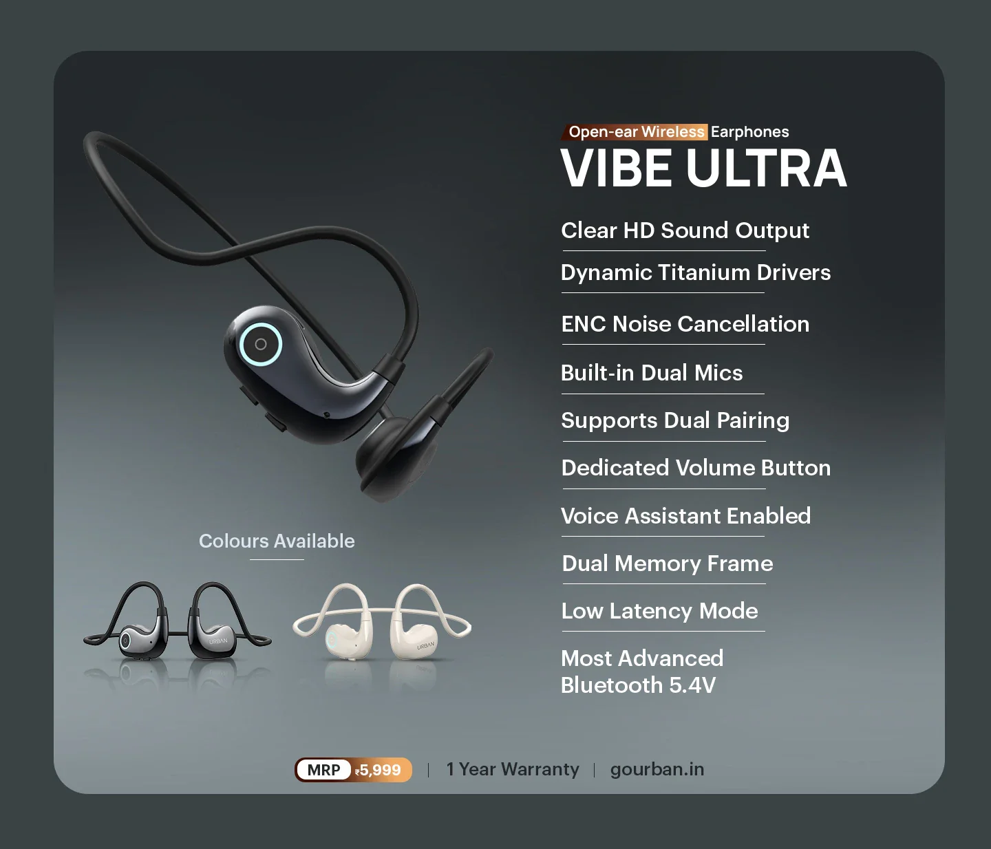 URBAN Vibe Ultra Open ear Wireless Earphone