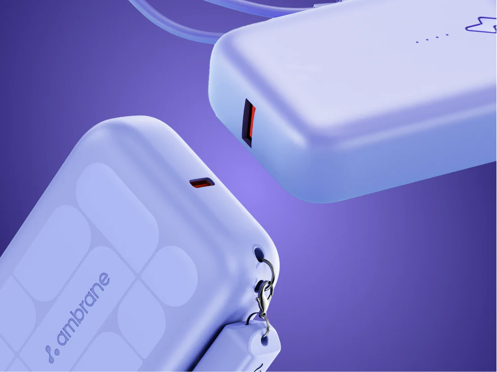 Ambrane PowerMini 10 10000mAh Small Fast Charging Pocket Power Bank with Inbuilt Cable