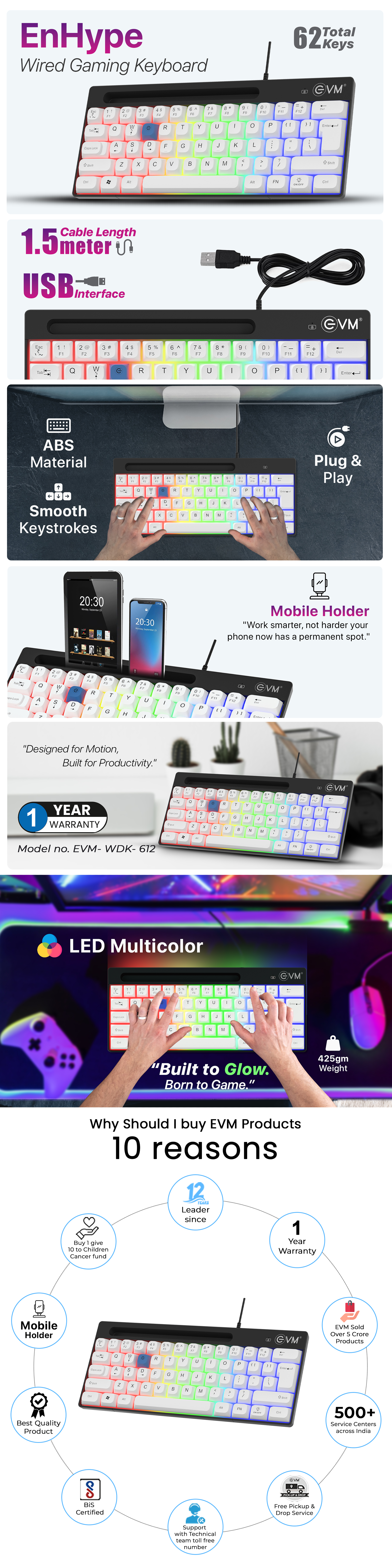 EVM EnHype Wired Keyboard WDK-612