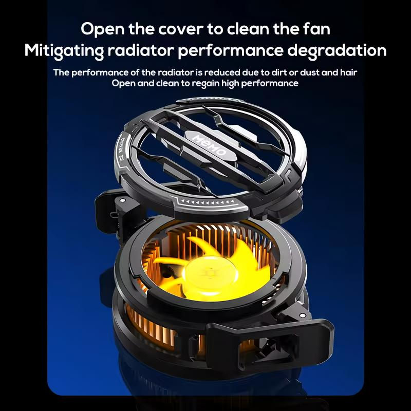 Memo CX07 Phone Cooler Cooling Fan Magnetic with Adjustable RGB Light - Frosty Phone Cooler for Gaming