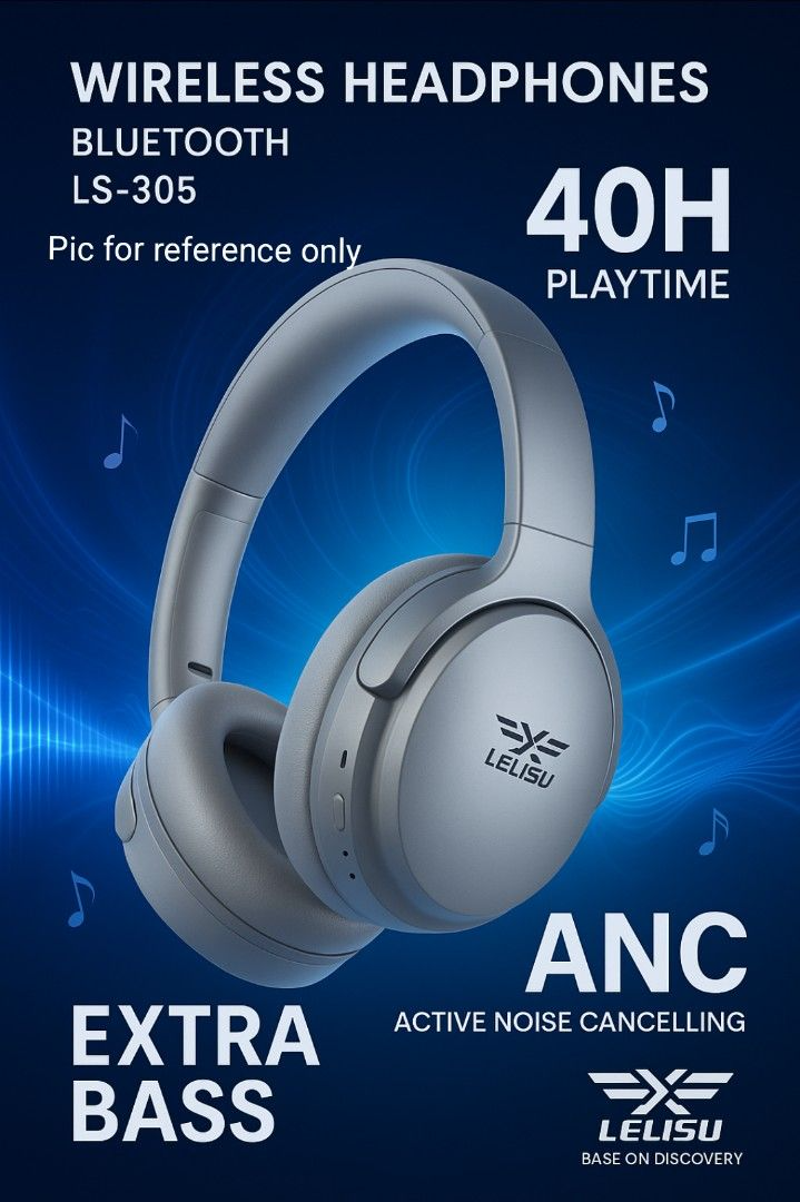 LELISU LS-305 Wireless Bluetooth ANC Headphones