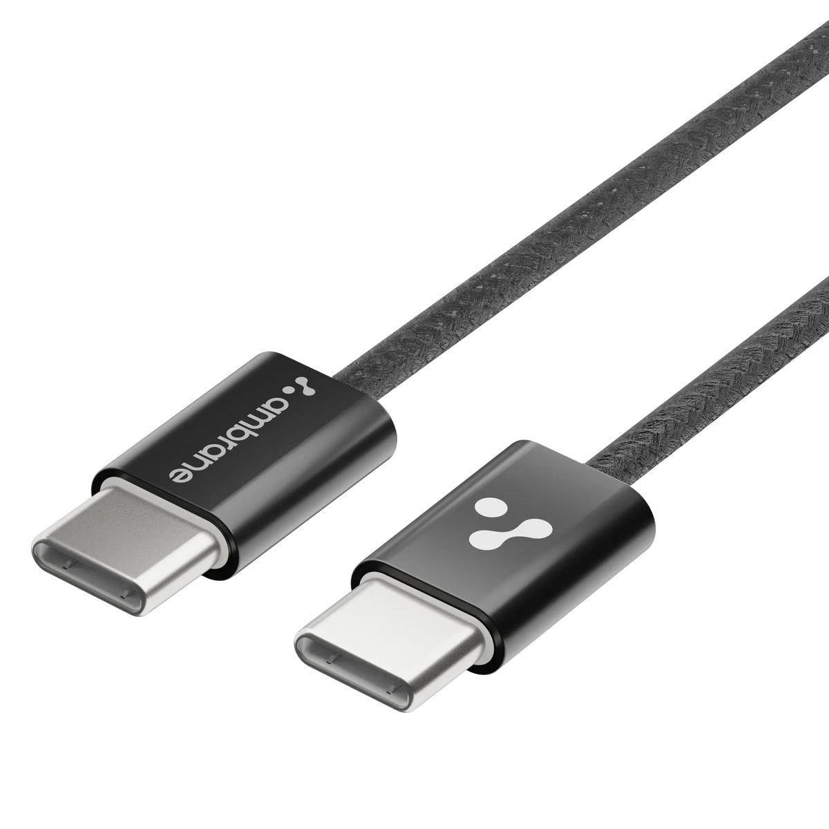 Ambrane 60W Type-C to Type-C Fast Charging Cable for Smartphones, Tablets, Laptops, iPhone 15 & other Type C devices, PD Technology, 480Mbps Data Sync, 1.2M (ABCC-60, Black/White)