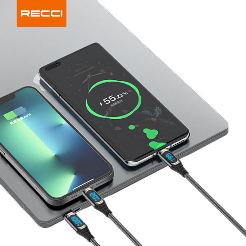 RECCI RTC-P21C 6A TYPE-C FAST CHARGING CABLE 1.2M - BLACK (USB TO TPYE-C)