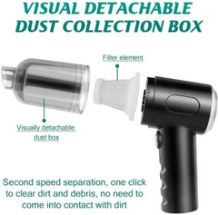 3 In 1 Mini Wireless Vacuum Cleaner With Air Blowing Cordless Vacuum Cleaner with Anti-Bacterial Cleaning  (Black)