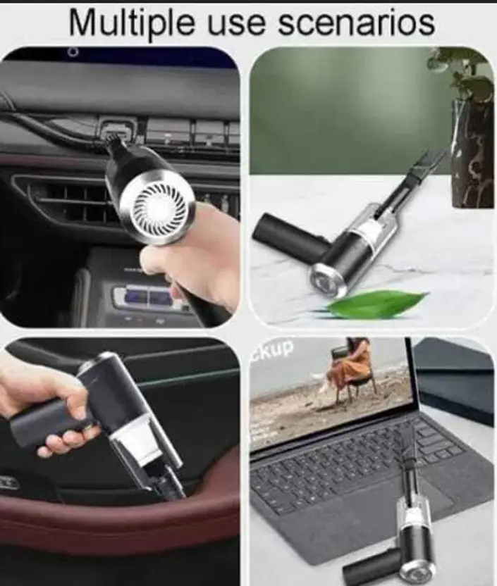 3 In 1 Mini Wireless Vacuum Cleaner With Air Blowing Cordless Vacuum Cleaner with Anti-Bacterial Cleaning  (Black)