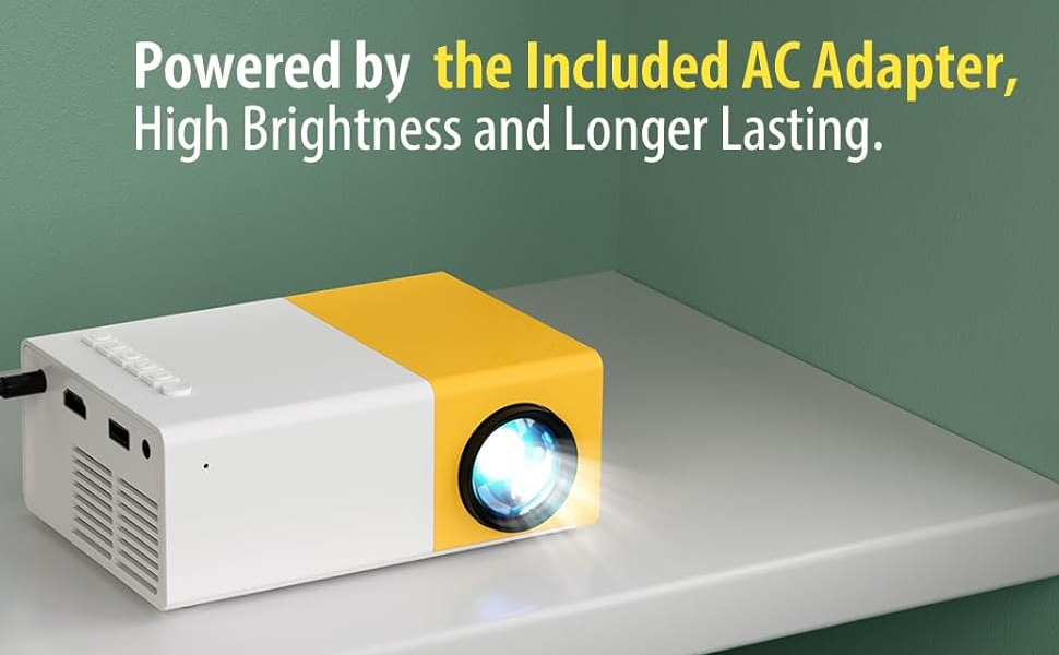 Pro Mini Portable LED Projector with Multiple Interfaces Like AV, Audio, USB, HDMI, Micro SD, Film Projector for Children's, Home Cinema, Compatible with Smartphone/Laptop/PS4/Firestick A1