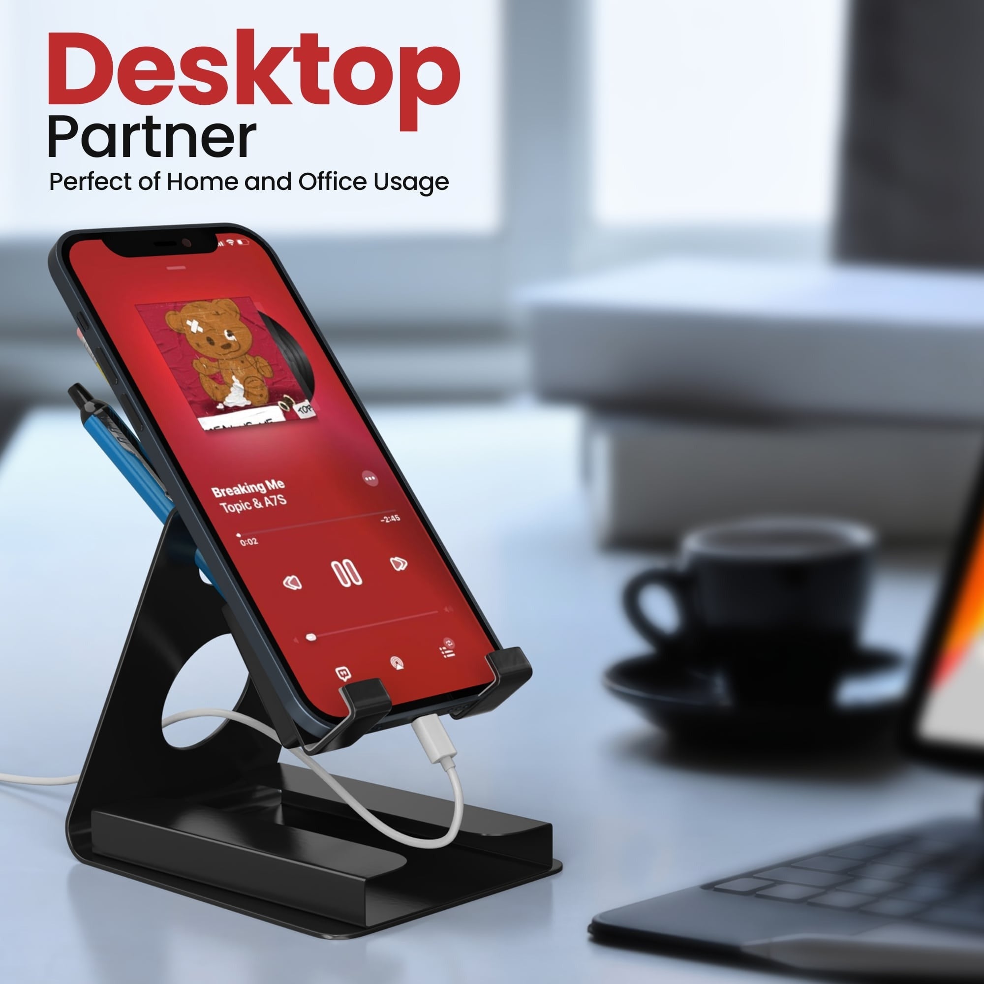 Mobile Phone Stand with Card and Pen Holder