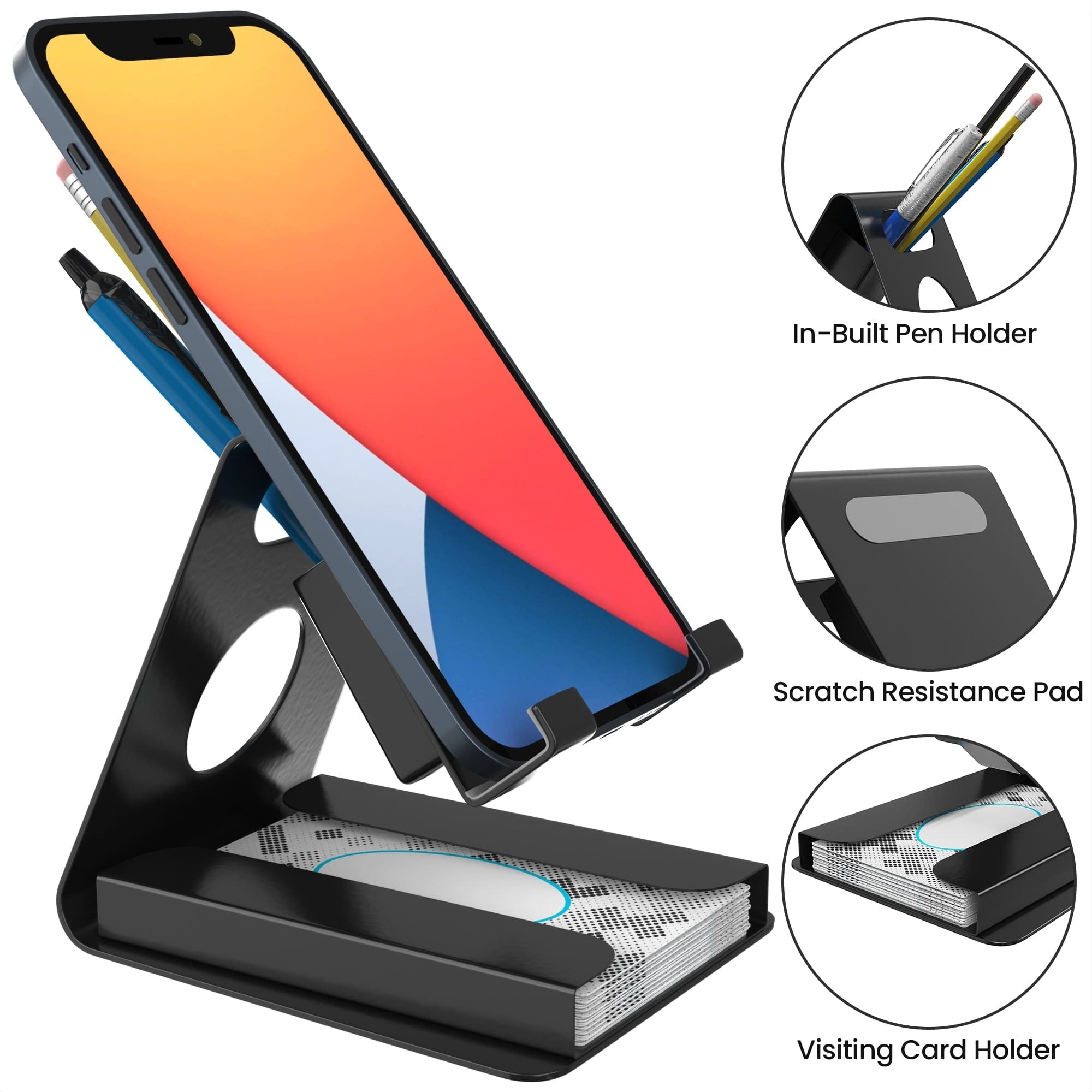 Mobile Phone Stand with Card and Pen Holder