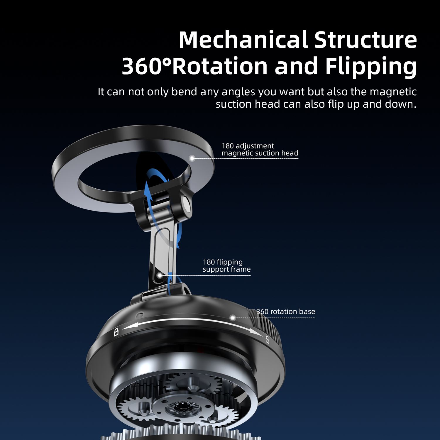 Vyvylabs MagLift 360° Rotator Car Mount (Suction Cup Version)