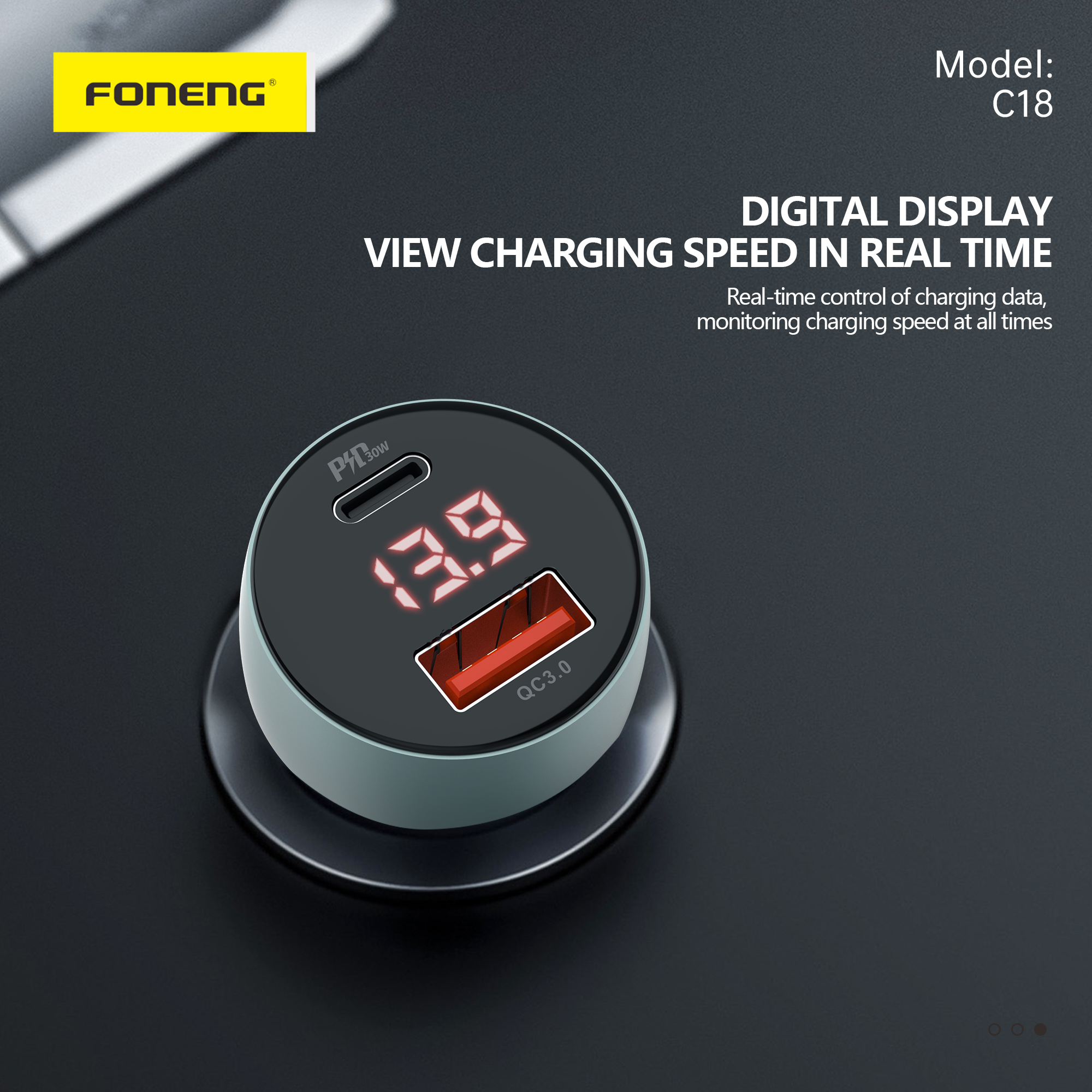 FONENG C18 A+C 2-Port Car Charger (48W)