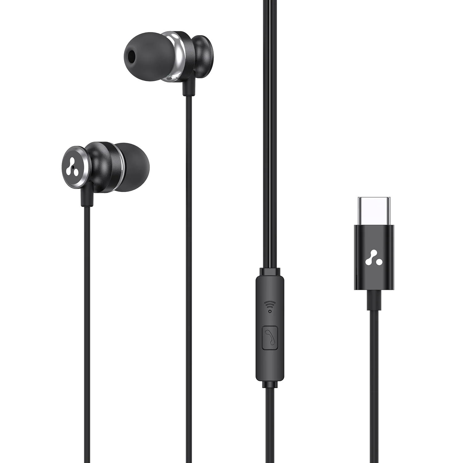 Ambrane Type-C Wired in Ear Earphones, 10Mm Bass Drivers, Inline Controls for Type C Smartphones, iPhone 15 & Laptop, 1.2M Braided Anti Tangle Wire with Mic for Clear Calling (Beatz T03, )