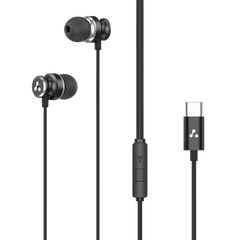 Ambrane Type-C Wired in Ear Earphones, 10Mm Bass Drivers, Inline Controls for Type C Smartphones, iPhone 15 & Laptop, 1.2M Braided Anti Tangle Wire with Mic for Clear Calling (Beatz T03, )
