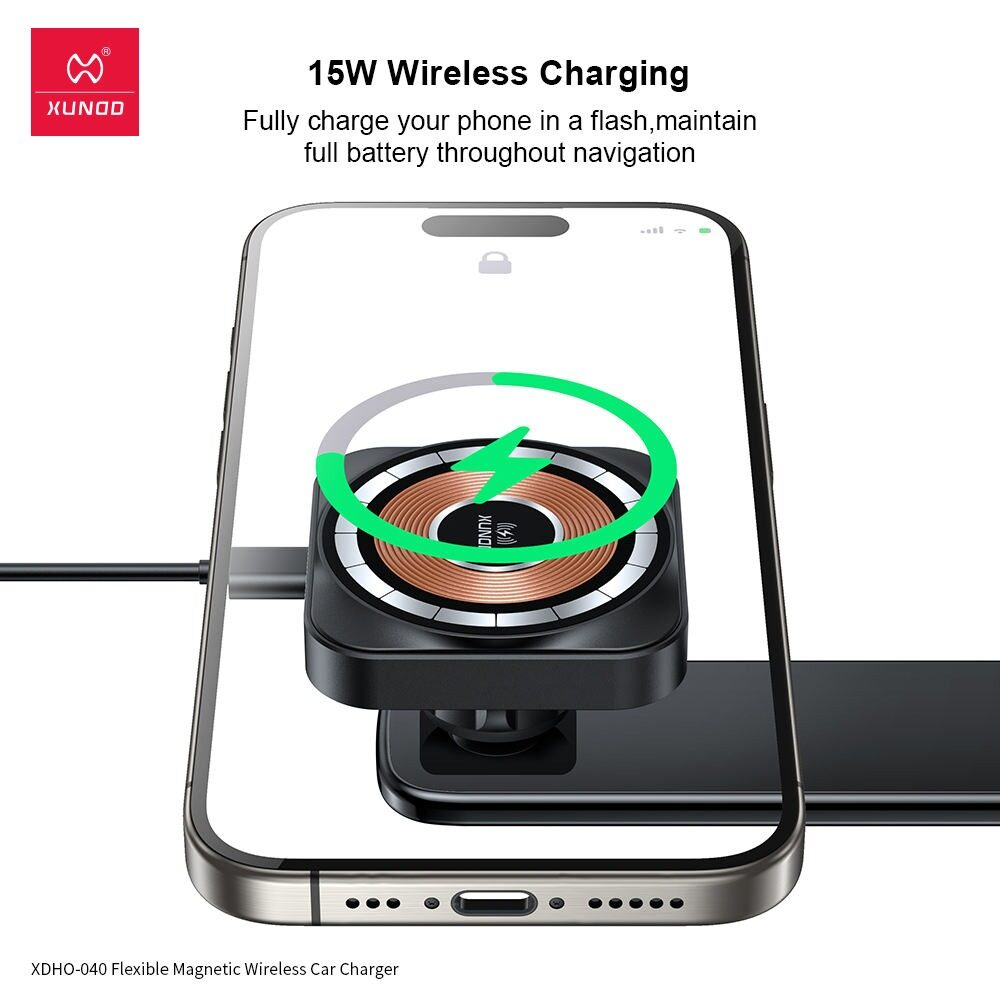 XDHO 040  FLEXIBLE MAGNATIC WIRELESS CAR CHARGER