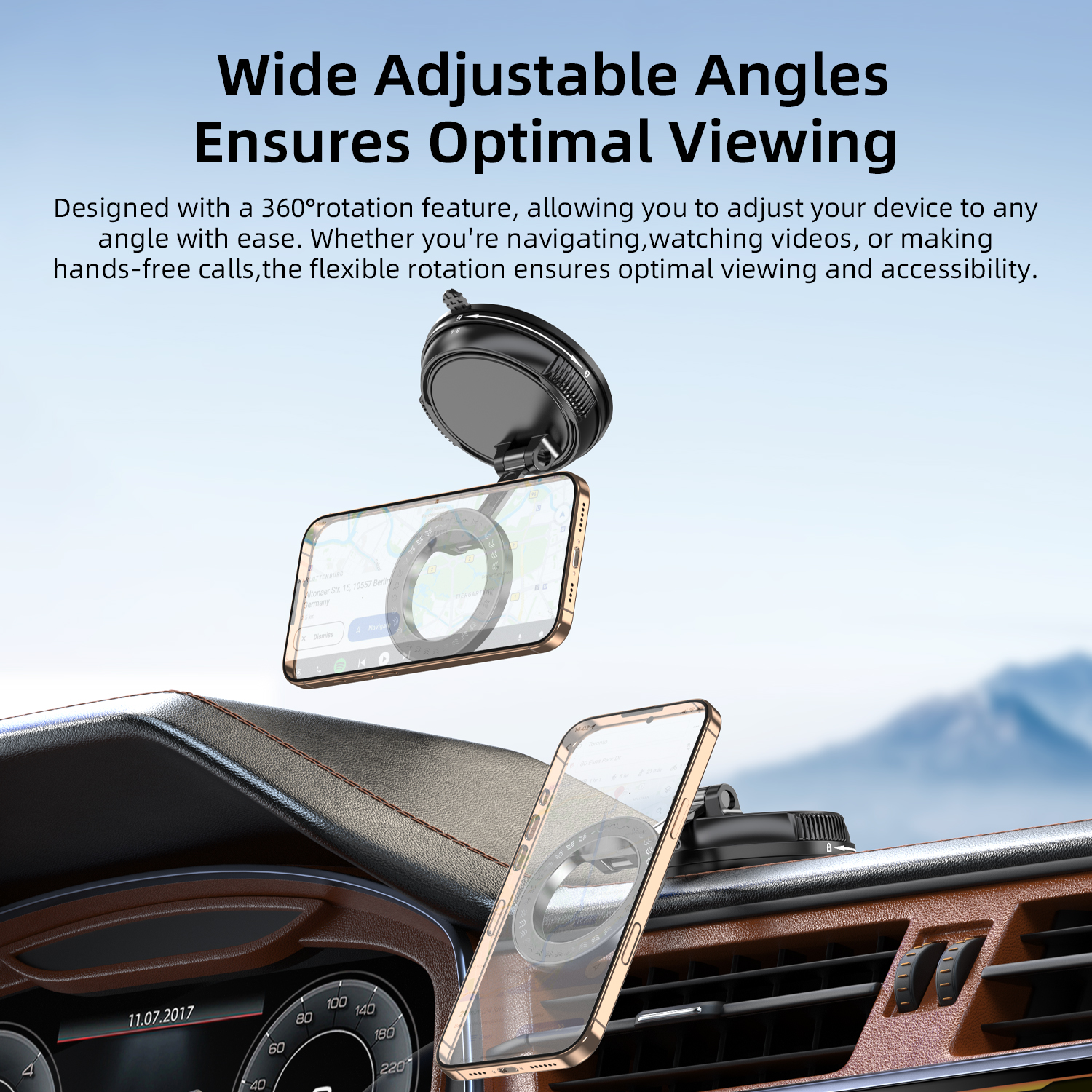 Vyvylabs MagLift 360° Rotator Car Mount (Suction Cup Version)