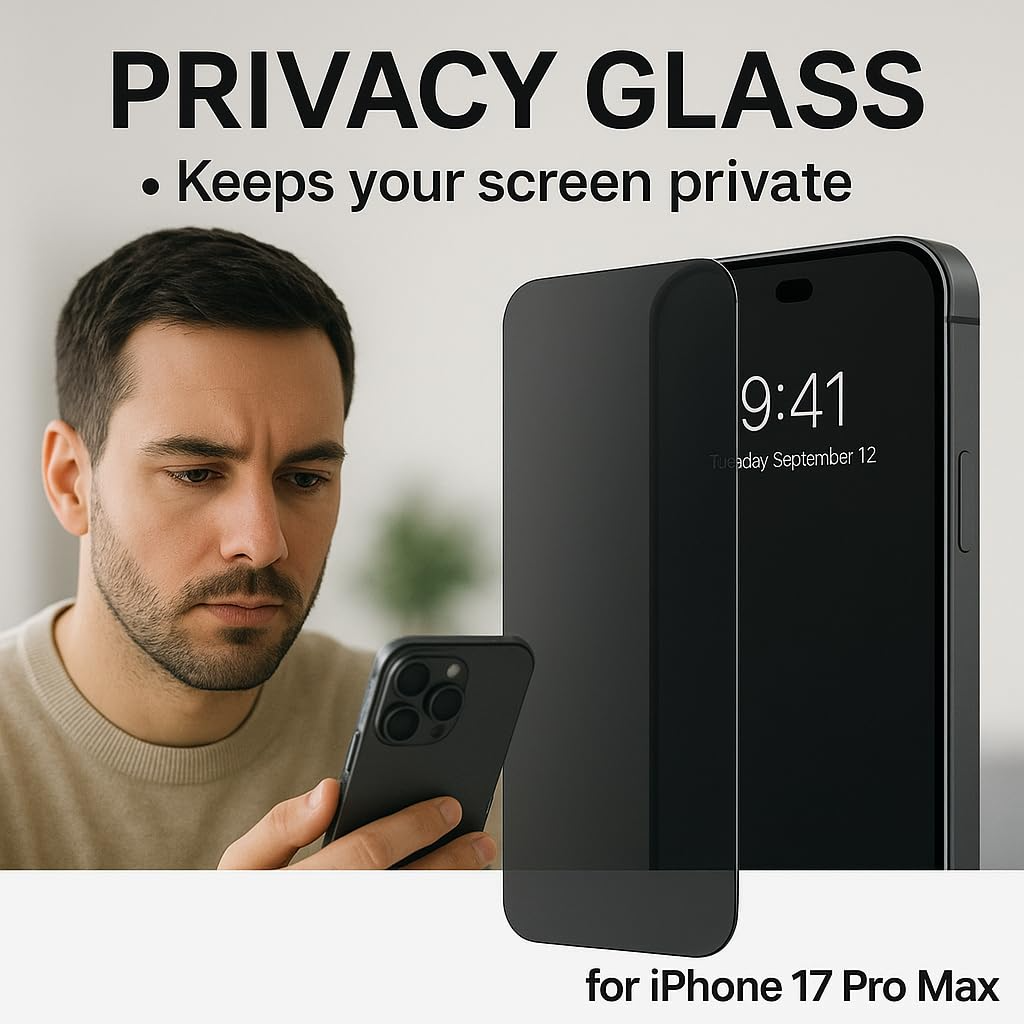 OOHI  Tempered Glass Guard for iPhone 17 siries , Privacy Screen Protector Anti-Spy, Full Coverage Protection  (Pack of 1)