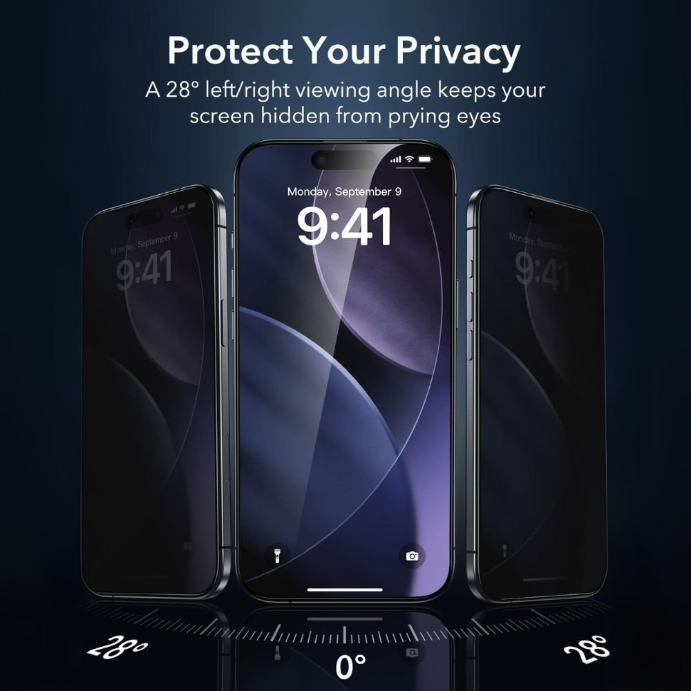 OOHI  Tempered Glass Guard for iPhone 17 siries , Privacy Screen Protector Anti-Spy, Full Coverage Protection  (Pack of 1)