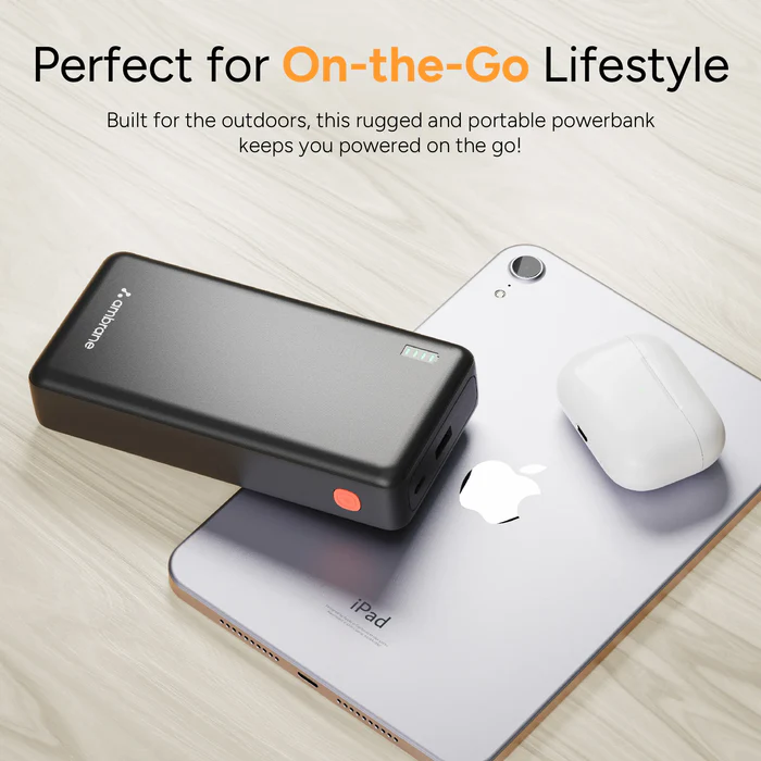 Ambrane Xtreme 20K 20000mAh Fast Charging Power Bank with in-Built Cable